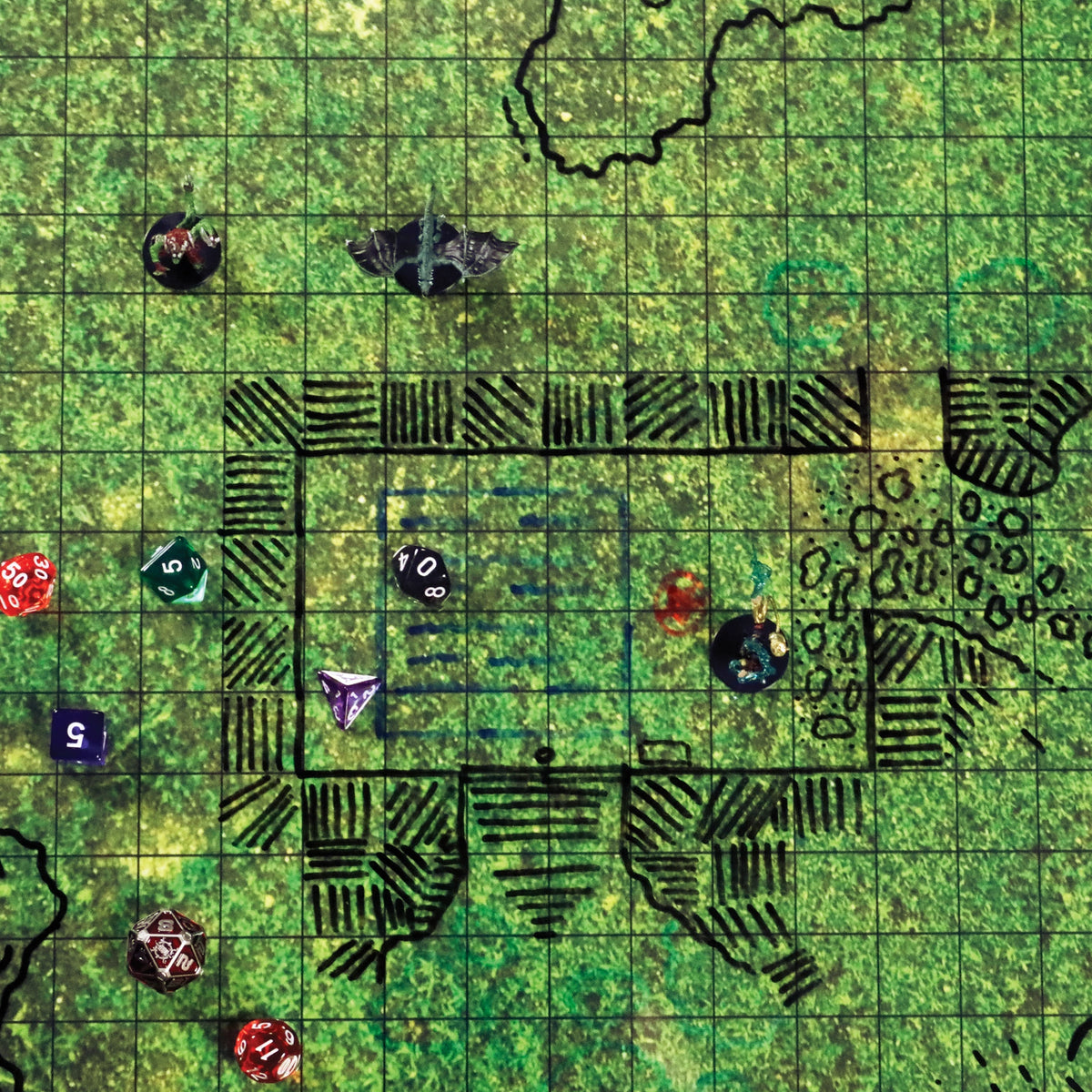 Enhance Gaming - RPG Grid Mat – Grass