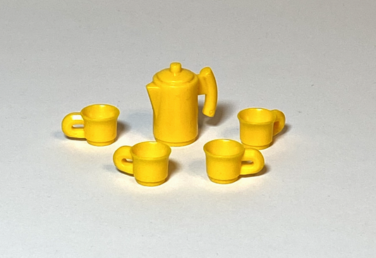 Playmobil Kaffeekanne mit 4x Tassen gelb - Küche Zubehör - 0441
